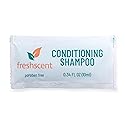 Freshscent Conditioning Shampoo - 100 Count, 0.34 oz Each - Single-Use, Paraben-Free, Easy-Open Travel Size for Hygiene Kits, Shelters, Hotels,