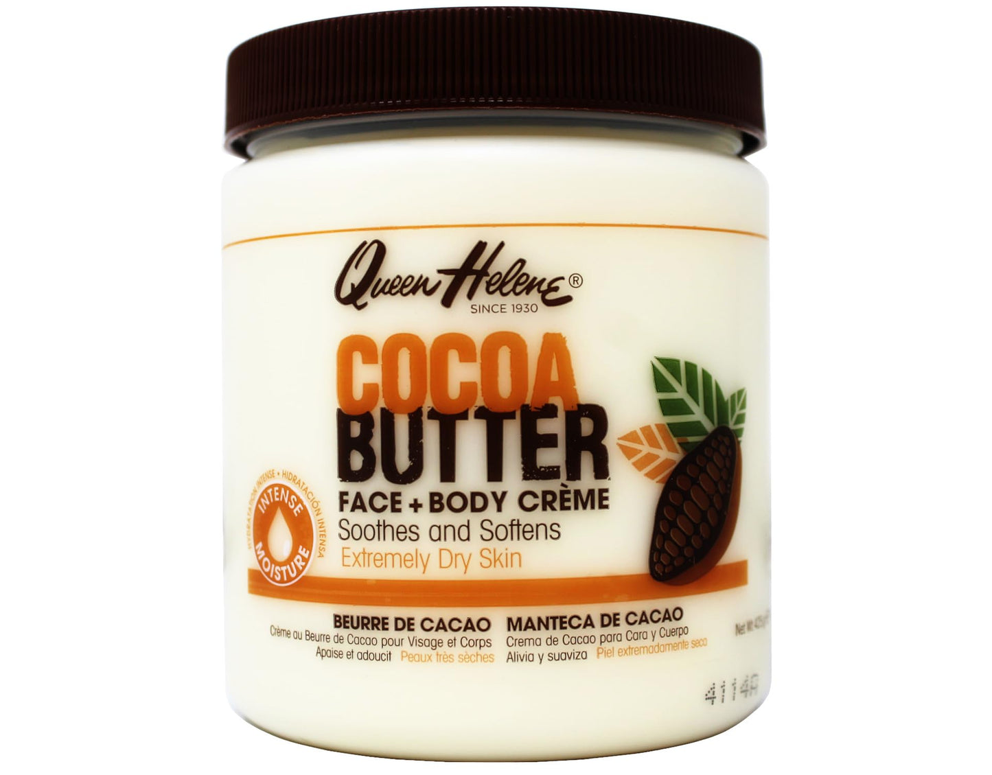 Queen Helene Cocoa Butter Moisturizing Kit, Face + Body Crème 15 oz and 100% Cocoa Butter Lip Balm 1 oz for Dry Skin and Lips