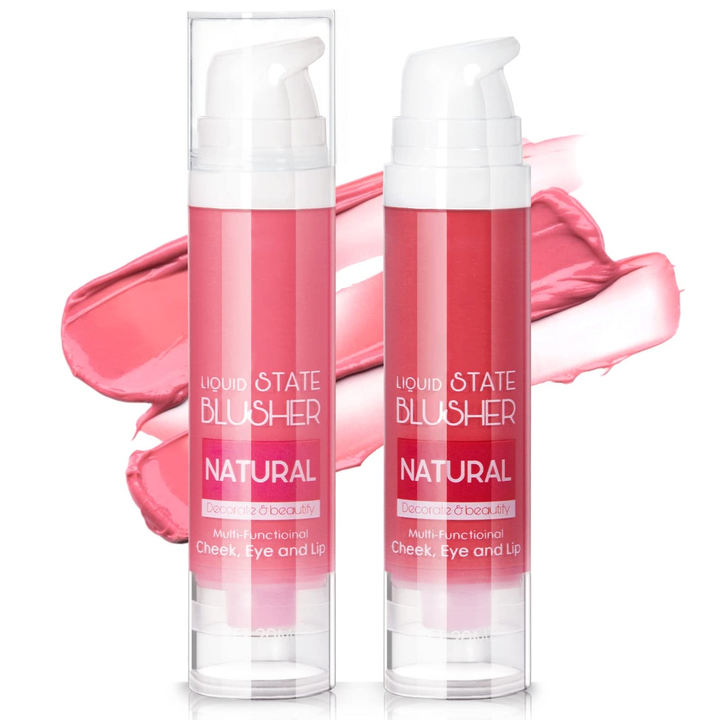 HOSAILY 2 Colors Liquid Blush Lightweight Cream Blush Makeup Waterproof and Long Lasting Natural Gel Cream Liquid Blush for Cheek (#03, 04)