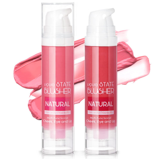 HOSAILY 2 Colors Liquid Blush Lightweight Cream Blush Makeup Waterproof and Long Lasting Natural Gel Cream Liquid Blush for Cheek (#03, 04)