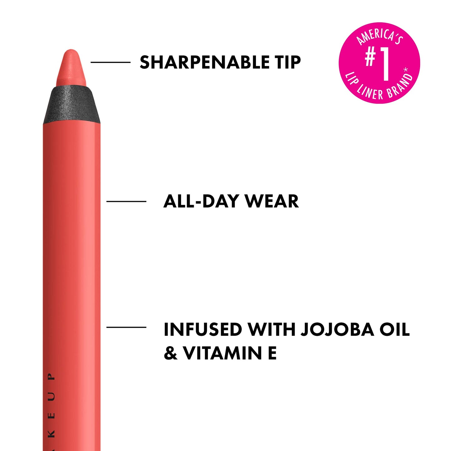 NYX PROFESSIONAL MAKEUP Line Loud Lip Liner, Longwear and Pigmented Lip Pencil with Jojoba Oil & Vitamin E - Stay Stuntin' (Midtone Bright Orange)