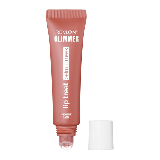 Revlon Glimmer Lip Treat Balm + Mask, Overnight Peptide Lip Treatment, Hydrating, 006 Hazelnut Latte, 0.4 fl oz