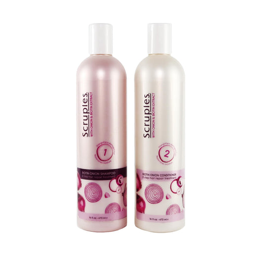 Scruples Biotin Onion Shampoo and Conditioner Bundle - Hair Growth Shampoo & Conditioner for Women to Strengthen & Hydrate - Made with Onion Extract