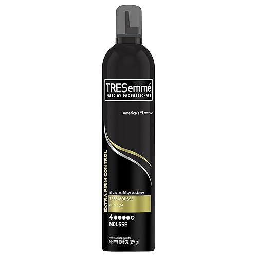 TRESemmé Tres Mousse Tres Extra Firm Control Mousse, Frizz Control with Flexible Feel for All Hair Types, Humidity Resistant, 10.5 oz