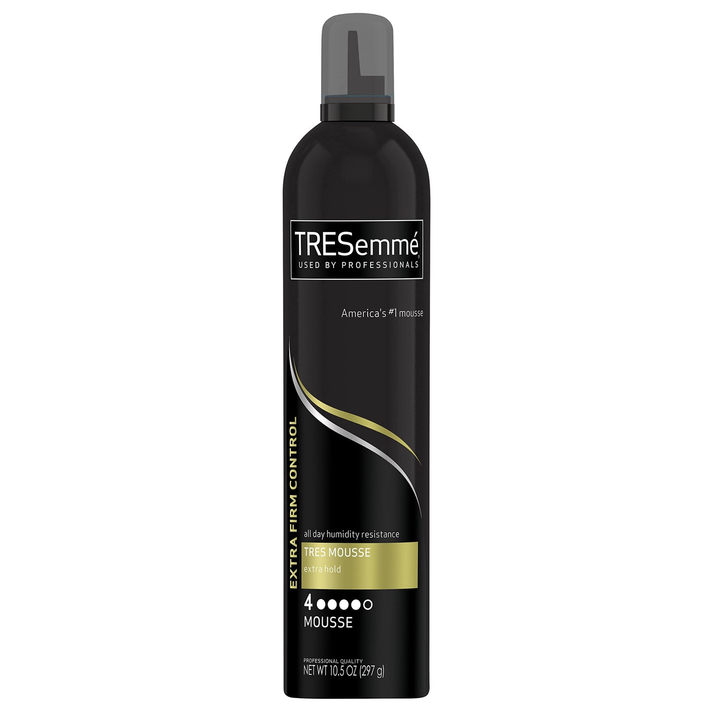 TRESemmé Tres Mousse Tres Extra Firm Control Mousse, Frizz Control with Flexible Feel for All Hair Types, Humidity Resistant, 10.5 oz