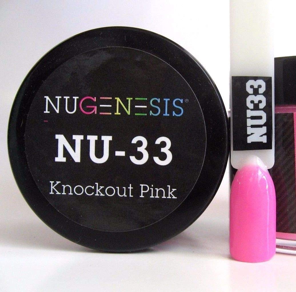 NuGenesis Nail Dipping Powder Color 1.5oz/43g Jar - (NU33 KNOCKOUT PINK) Beauty & Personal Care Nugenesis