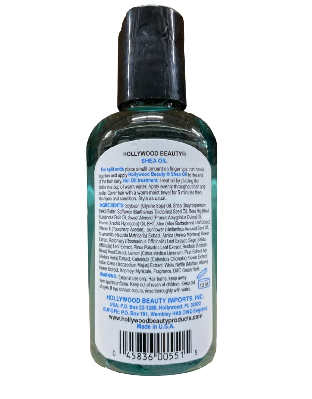 Hollywood Beauty Shea Oil, 2 oz (Pack of 2)