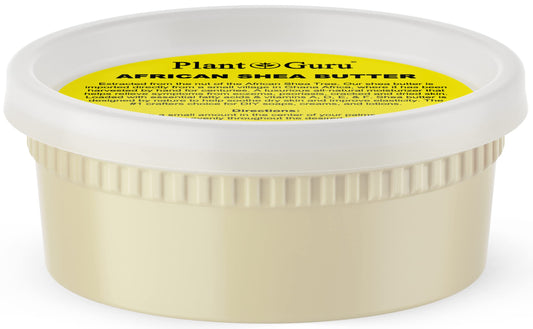 Plant Guru Raw African Shea Butter 8 oz. 100% Pure Natural Unrefined IVORY - Ideal Moisturizer For Dry Skin, Body, Face And Hair Growth. Great For DIY Beauty & Personal Care Plant Guru