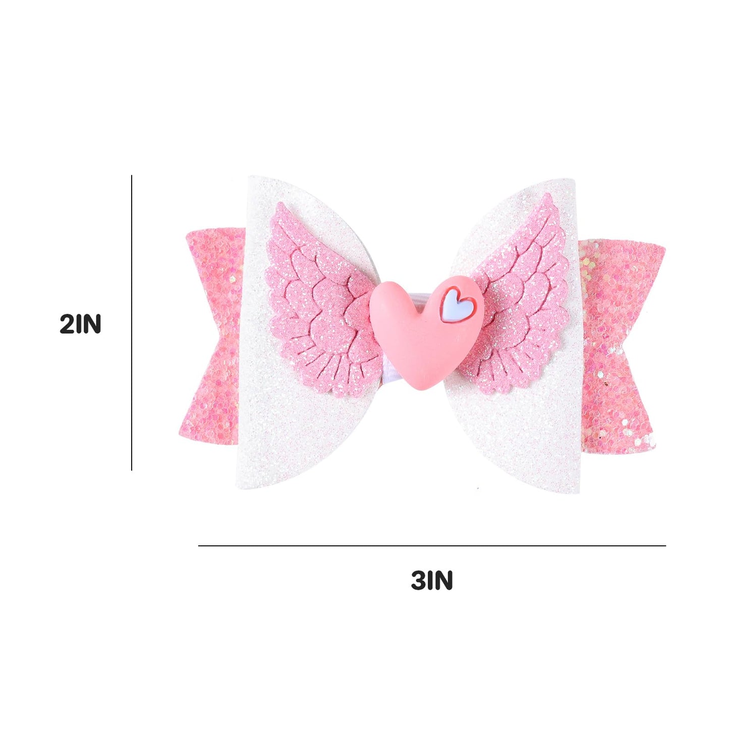 Valentines Glitter Hair Clips Love Heart Sequins Bows Hair Pins Kids Girls Party Hair Accessories for Valentine's Day Birthday Holiday Hair