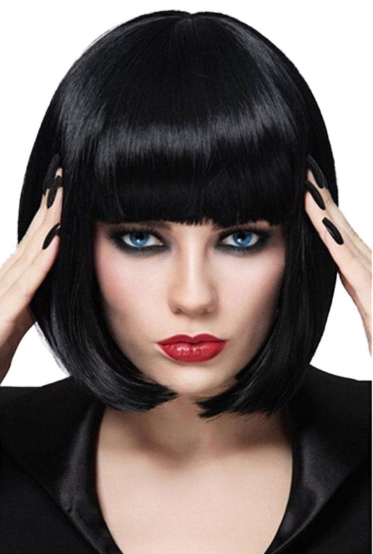 Bopocoko Black Bob Wigs for Women, 12'' Short Black Hair Wig with Bangs, Natural Fashion Synthetic Wig, Cute Colored Wigs for Daily Party Halloween Beauty & Personal Care Bopocoko