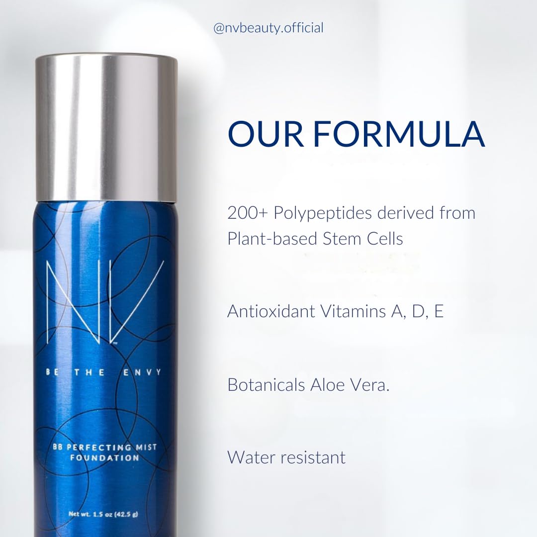 NV BB Perfecting Mist Foundation Buildable Coverage Professional Airbrush Makeup with Plant-based Stem Cell Polypeptides