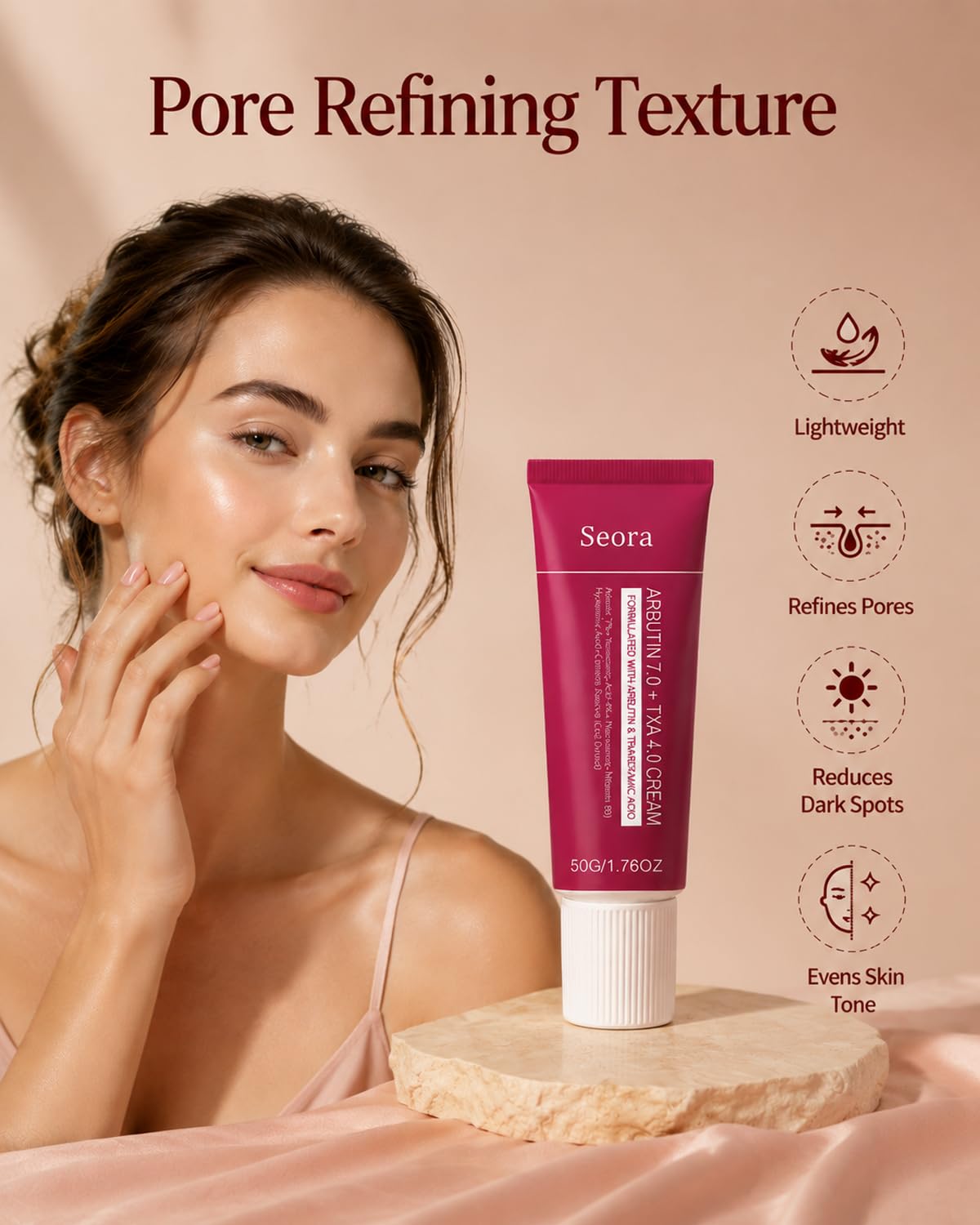 Korean Brightening Skincare Arbutin Cream, Moisturizer Hydrates, Evens Tone for Face Body and All Skin Types (1PCS)