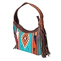American Darling Hobo Saddle Blanket Fabric Genuine Leather Western Women Bag | Handbag Purse Bags for Wallet Cute