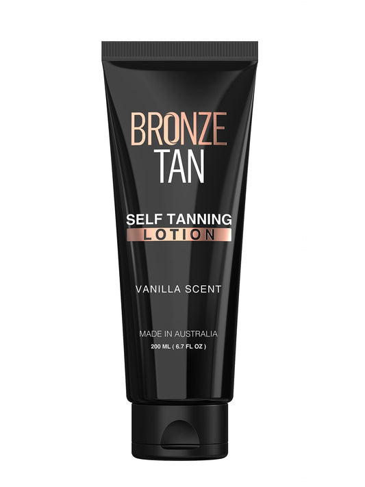 Bronze Tan Self Tanning Lotion - Luxurious Vanilla Self Tanner for Face & Body - No Color Guide Sunless Tanner for a Natural Glow - Hydrating Formula