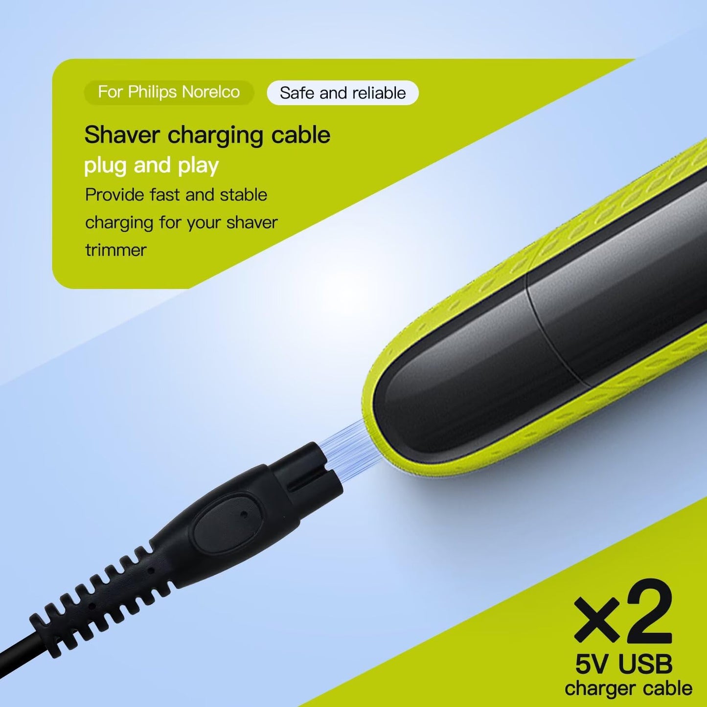 Icelily New 5V USB Charger Cord Replacement for Philips OneBlade SeriesQP2724/90 QP4631/90 QP2834/70 QP1424/70 QP1924/70 QP1624/70 QP6531/70 Beauty and Personal Care Icelily