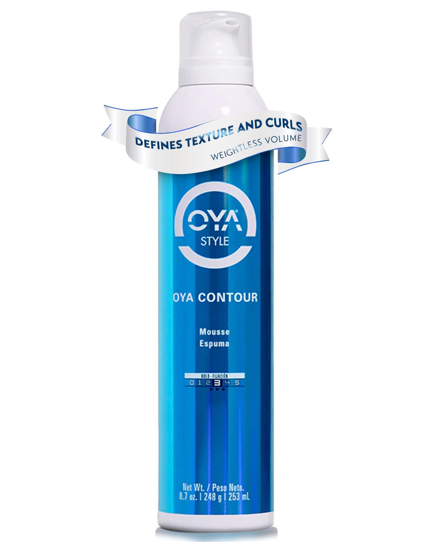 OYA CONTOUR Moisturizing Hair Mousse - Nourishing Volumizing Styling Foam for Curly & Wavy Hair - Defines Curls, Smooths Frizz, Boosts Shine & Bounce