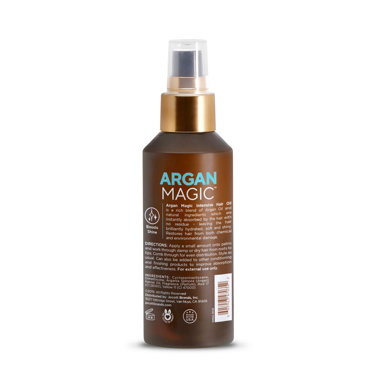 Argan Magic Intensive Hair Oil - Restores Manageability and Elasticity | Adds Shine and Gloss | Controls Frizz | Made in USA, Paraben Free, Cruelty