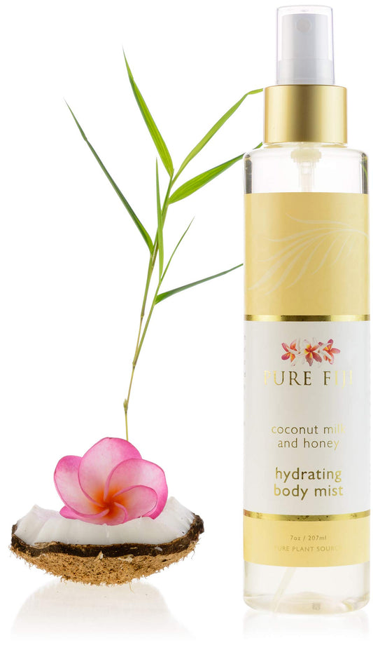 PURE FIJI Hydrating Body Mist - Hydrating Body After Shower - 97% Natural Origin, Coconut Milk and Honey, 7 oz