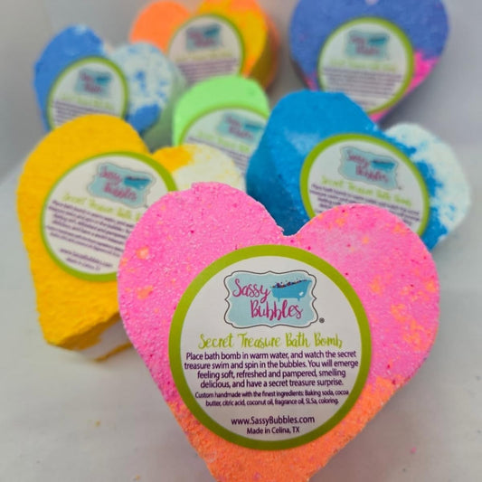 Sassy Bubbles SecretHeart Secret Treasure Heart Bath Bomb Beauty and Personal Care Sassy Bubbles