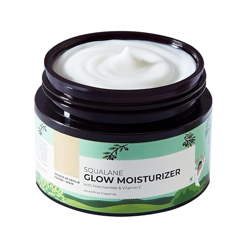 SENTA Squalane (Plant) Glow Moisturizer for face with Niacinamide & Vitamin C | Moisturizer for dry skin hydration | Face moisturizer with vitamin c