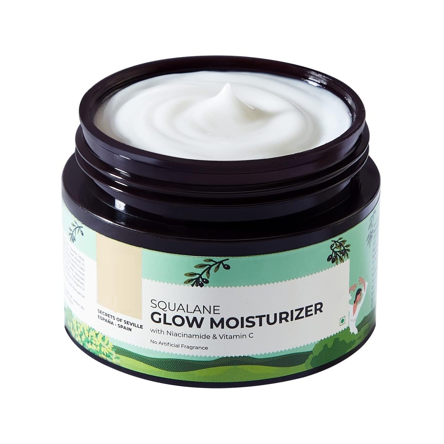 SENTA Squalane (Plant) Glow Moisturizer for face with Niacinamide & Vitamin C | Moisturizer for dry skin hydration | Face moisturizer with vitamin c