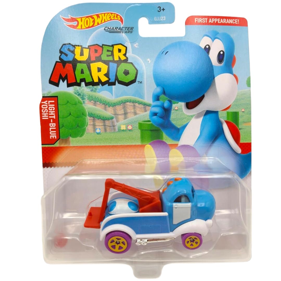 Hot Wheels Super Mario Light Blue Yoshi Character Cars