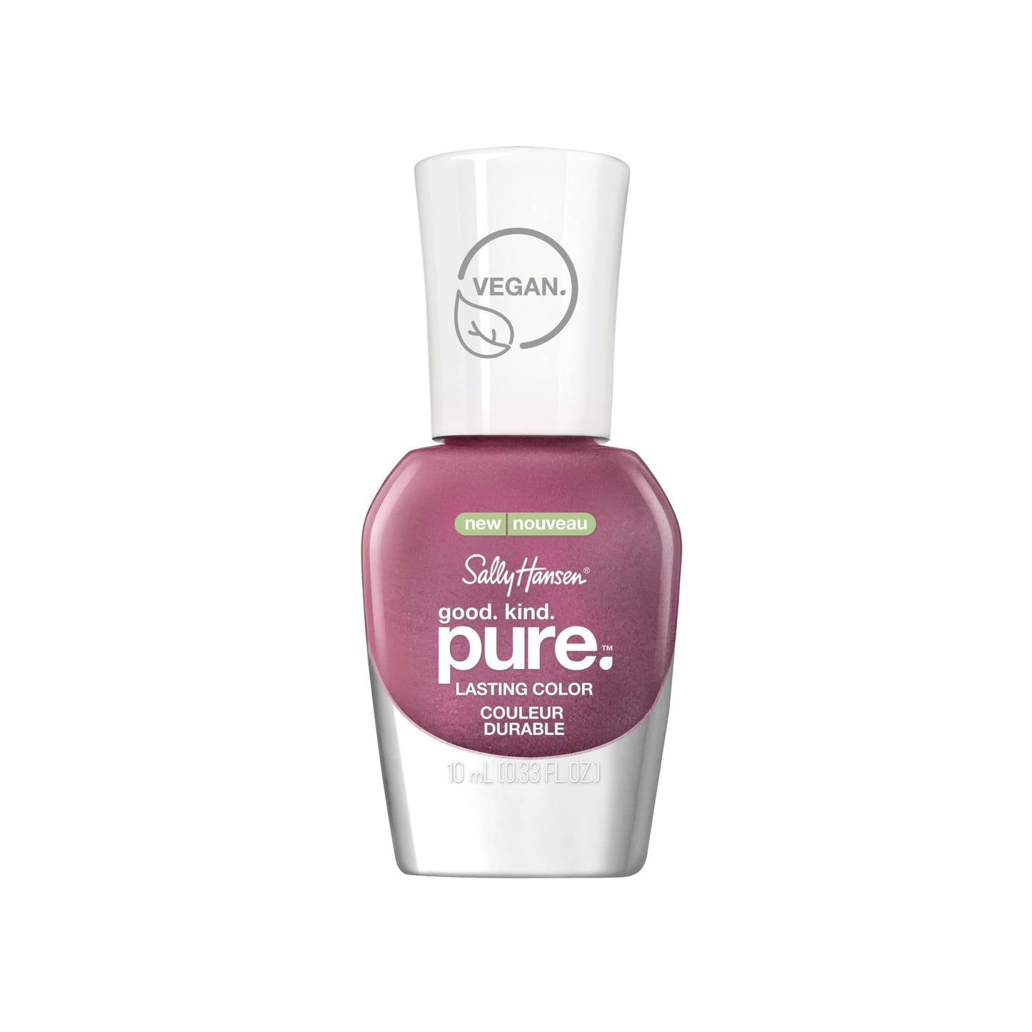 Sally Hansen Good. Kind. Pure. Nail Polish | Plant-Based, Vegan, 16-Free Formula | Shimmer, Shimmery | 331 Frosted Amethyst | Iridescent Purple Nail