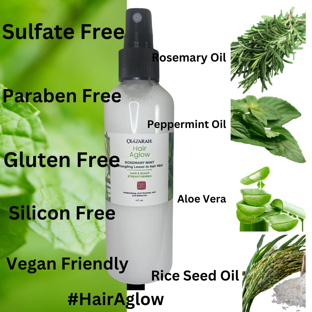 Rosemary & Mint Hair & Scalp Bundle | Strengthening Shampoo, Conditioner, Leave-In Conditioner, Leave-In Mist Spray, Oil Serum & Styling Gellie