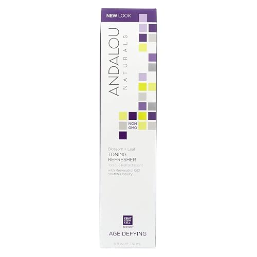 Andalou Naturals Blossom + Leaf Toning Refresher Balances pH Levels Hydrates and Soothes Irritated Dry Skin Contains Aloe Vera Geranium and Orange