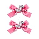 Ballet Dance Hair Clips Ballet Girls HairPin Girl Dance HairClips Hair Pin JBC37 (Silver Dance Girl-Pink Bow)