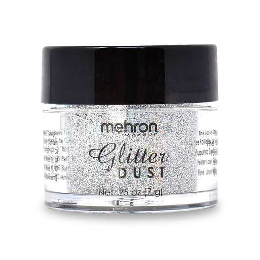 Mehron Makeup Paradise Glitter FX | Professional Cosmetic for Makeup & Art | Vibrant & Shimmering Loose Glitter .25 oz (7 g) (Holographic Silver)