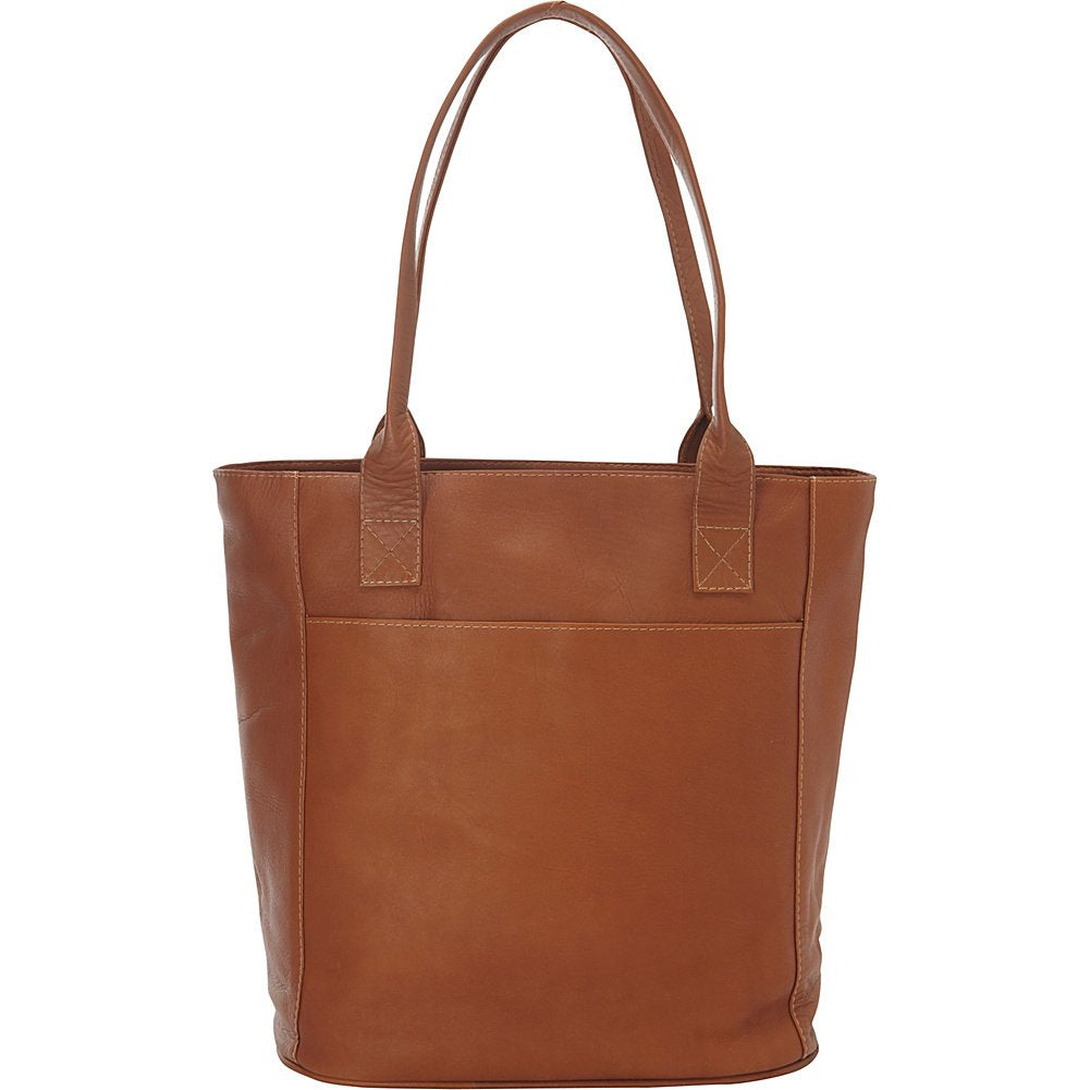 Piel Leather XL Laptop Tote Bag, Saddle, One Size