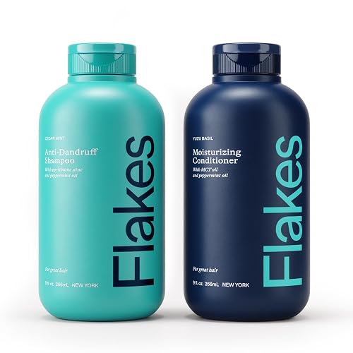 Flakes Anti Dandruff Shampoo and Conditioner Set | Dry, Flaky, & Itchy Scalp Shampoo | Sulfate & Paraben Free for Healthy Hair | Hydrating Shampoo