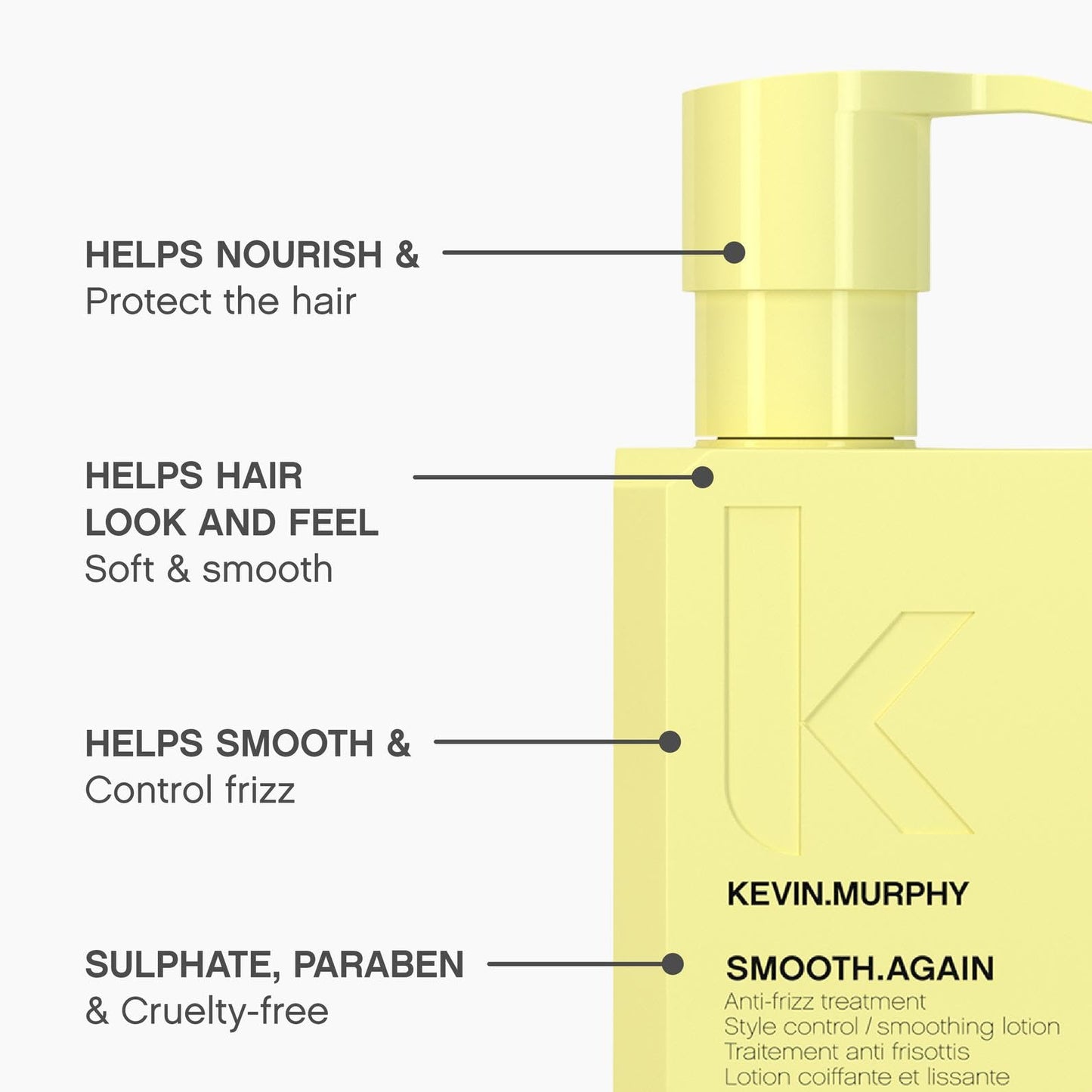 KEVIN.MURPHY SMOOTH.AGAIN - Smoothing, Leave-In Conditioner - For Thick, Coarse & Unruly Hair - Anti-Frizz Treatment - Styling Product for Hair Shine