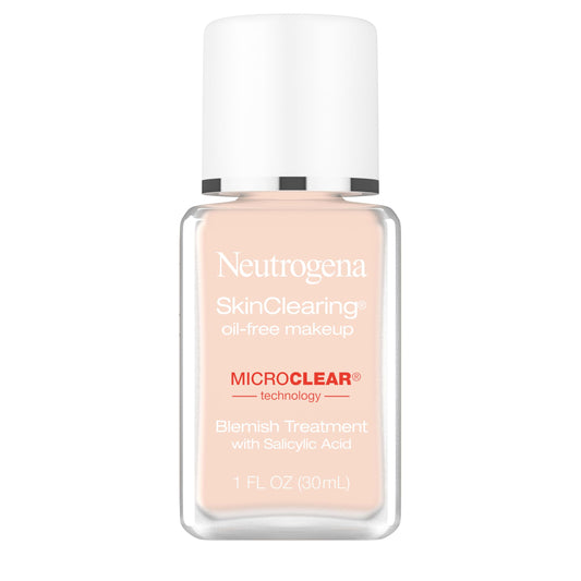 Neutrogena SkinClearing Oil-Free Acne and Blemish Fighting Liquid Foundation with.5% Salicylic Acid Acne Medicine, Shine Controlling Makeup for Acne