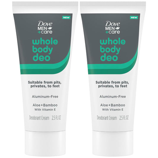 Dove Men+Care Whole Body Deo Aluminum-Free Deodorant Cream Aloe + Bamboo Suitable from Pits, Privates, to Feet 2.5 fl oz (Pack of 2) Beauty and Personal Care DOVE MEN + CARE