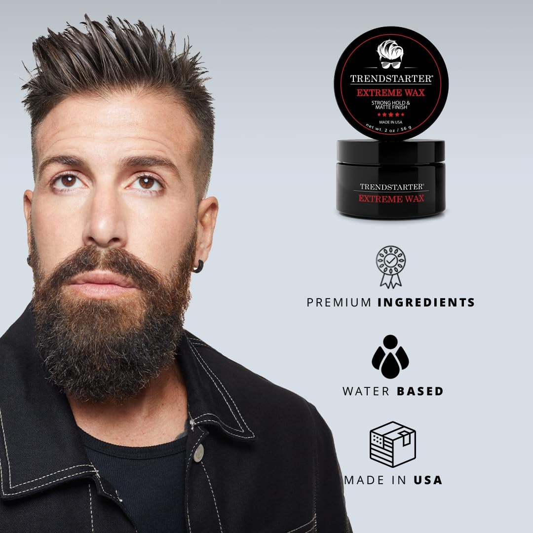 TRENDSTARTER - THICKENING FIBER (2oz) - Travel Size - Medium Hold - Matte Finish - Premium Hair Thickening Clay Pomade - Water-Based - All-Day Hold Beauty and Personal Care TRENDSTARTER