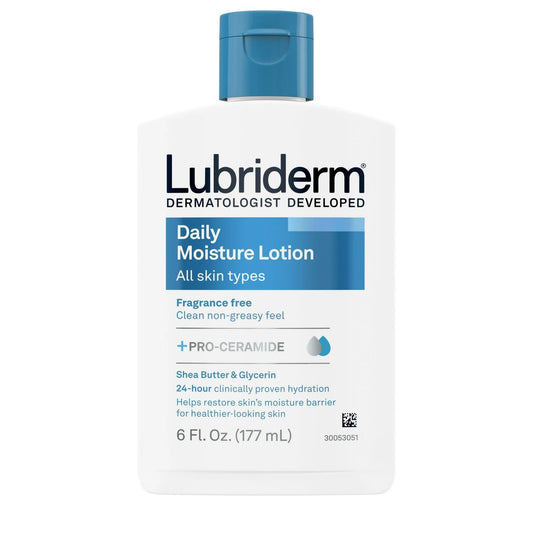 Lubriderm Daily Moisture Lotion Fragrance Free 6 oz (8 Pack) Beauty & Personal Care Lubriderm