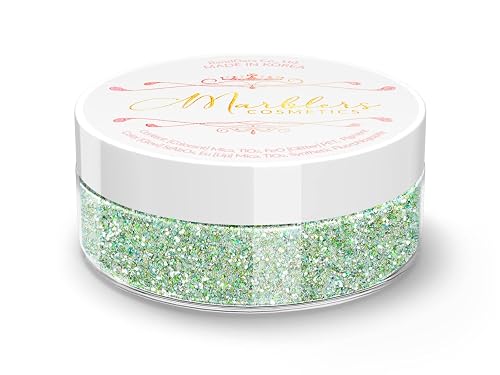 MARBLERS Holographic Face & Body Glitter [Unicorn Green] 0.18oz (5g) | Fine | Non-Toxic | Vegan | Cruelty-Free | Festival, Rave & Party Makeup | Eye