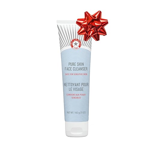 First Aid Beauty Pure Skin Face Cleanser, Sensitive Skin Cream Cleanser with Antioxidant Booster, 5 oz.