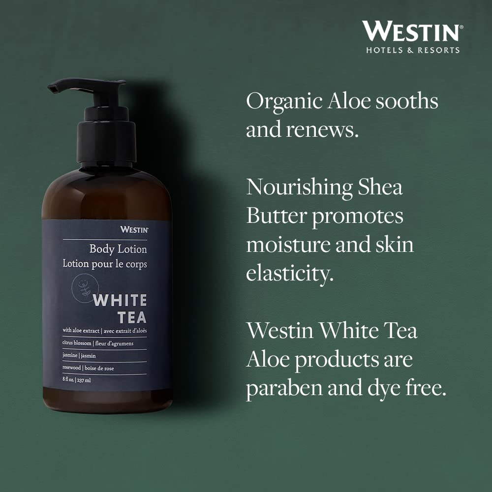 Westin White Tea Aloe Body Lotion | Hotel Spa Cream | Daily Hydration | Hand Lotion Pump | 8 oz Signature Scent Skin Moisturizer