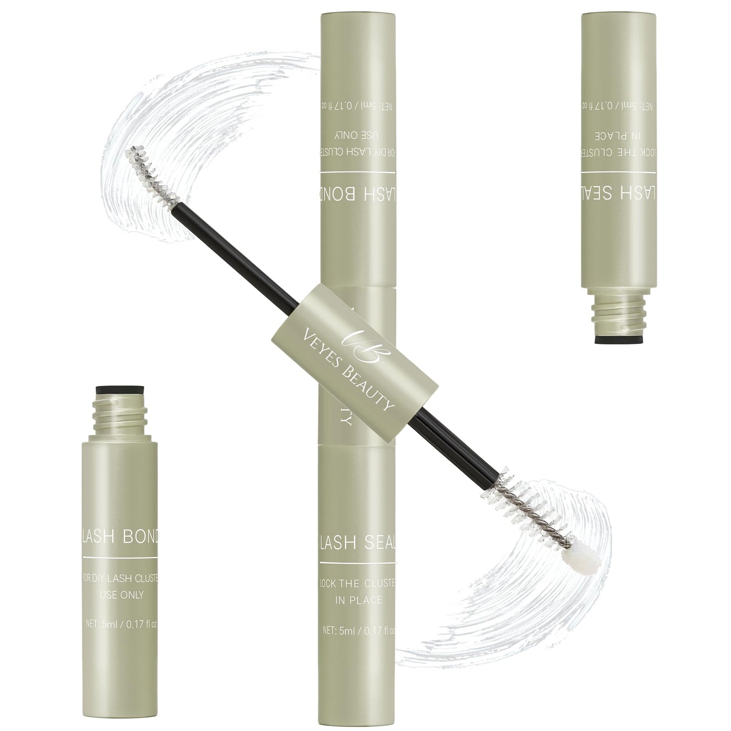 VEYESBEAUTY Lash Bond and Seal Waterproof 2 in 1 Cluster Lash Glue for Eyelash Extensions Long Lasting Strong Hold Individual Eyelash Glue Beauty and Personal Care VEYESBEAUTY Default Title