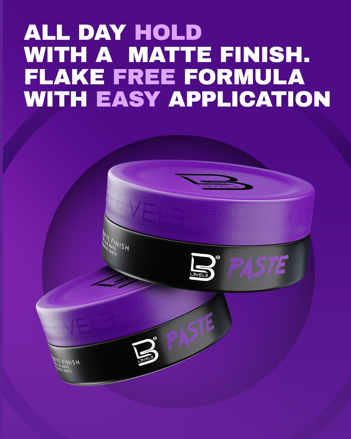 L3 - Level 3 Paste - Long-Lasting Hold - Improves Strength and Volume of Hair - Protects Against Hair Damage - Level Three Men Styling Product (150