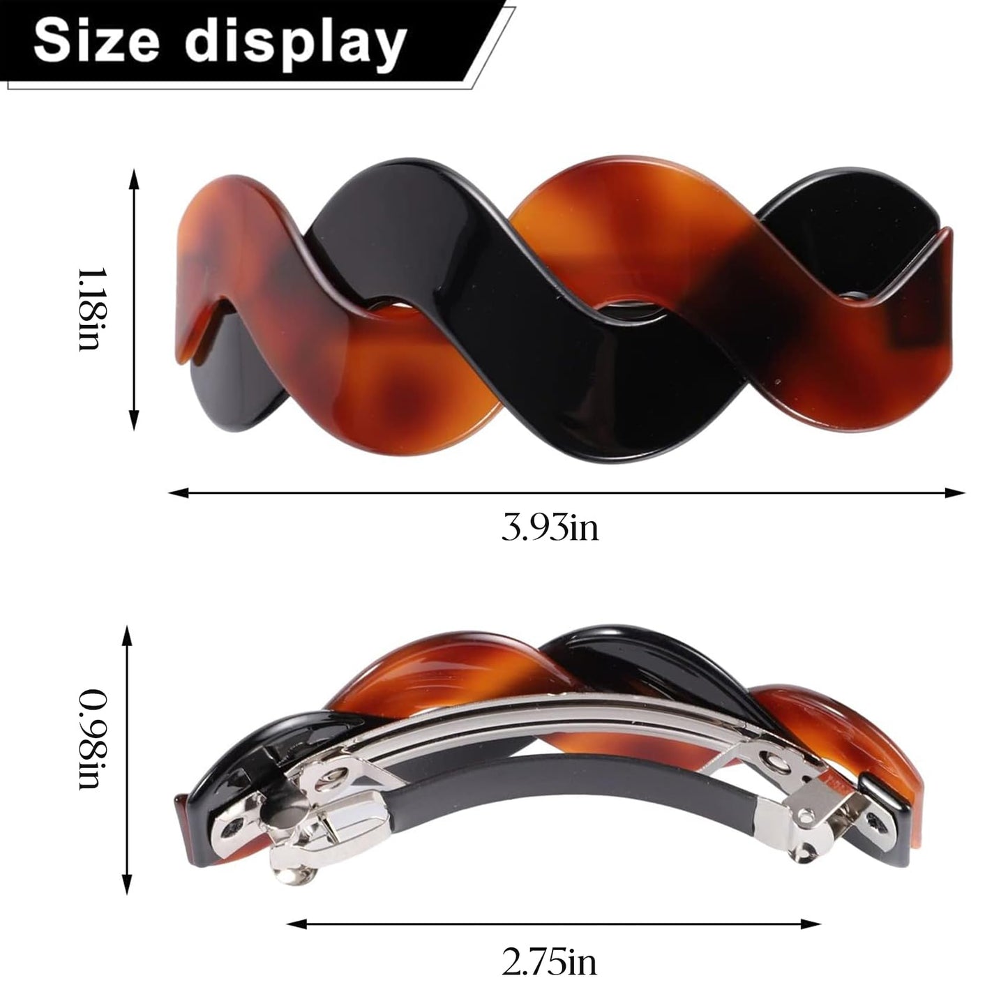 Mistofu Hair Clips (3 Count) - Large Hair Barrettes for Thick Hair - 3pcs Elegant French Barrettes Retro Hair Accessories for Women Daily Wear