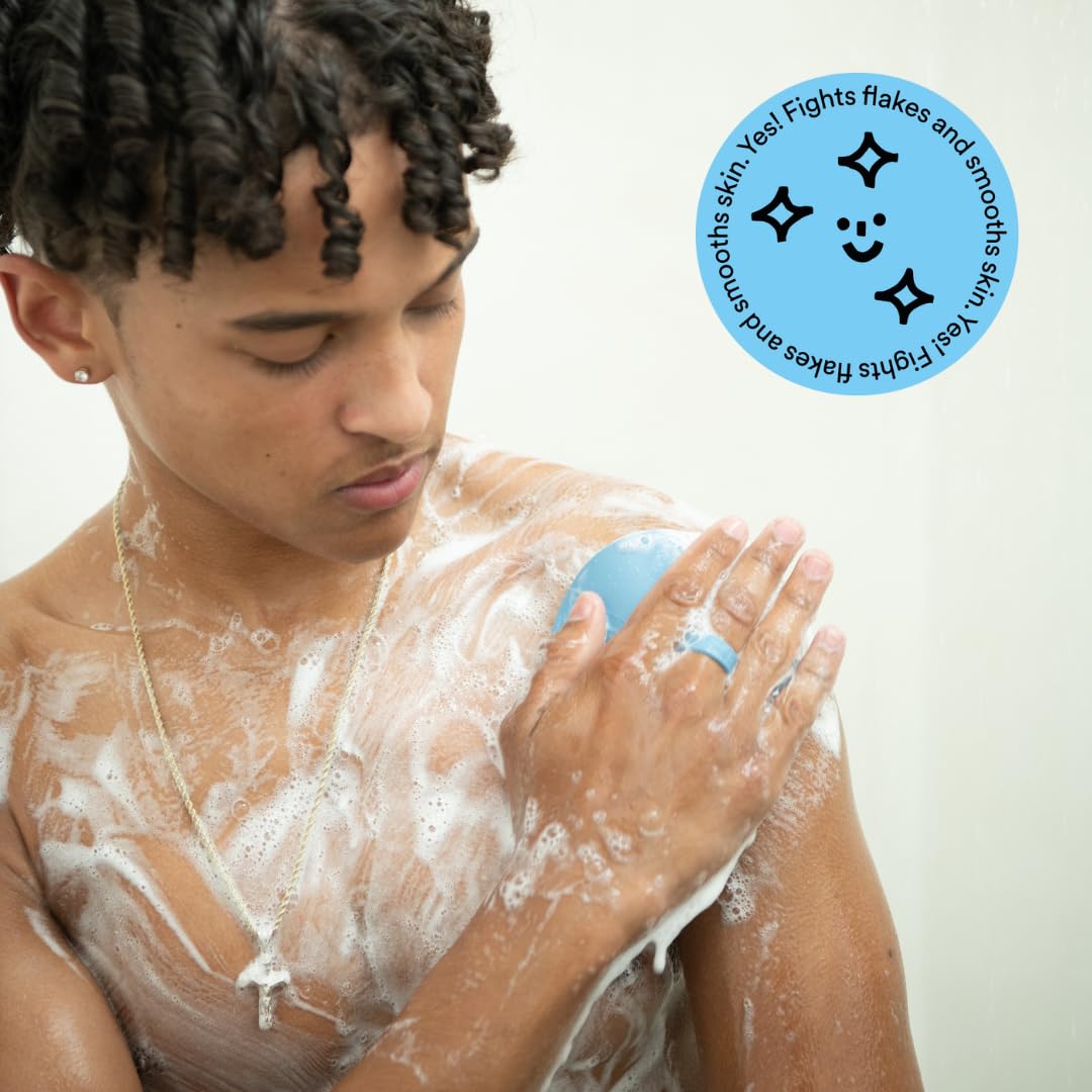 Boie USA Loop Body Scrubber - Soft Silicone-Like Exfoliating Shower Scrubber, Body Cleansing Brush - Hang-to-Wall Loofah Replacement - Antimicrobial