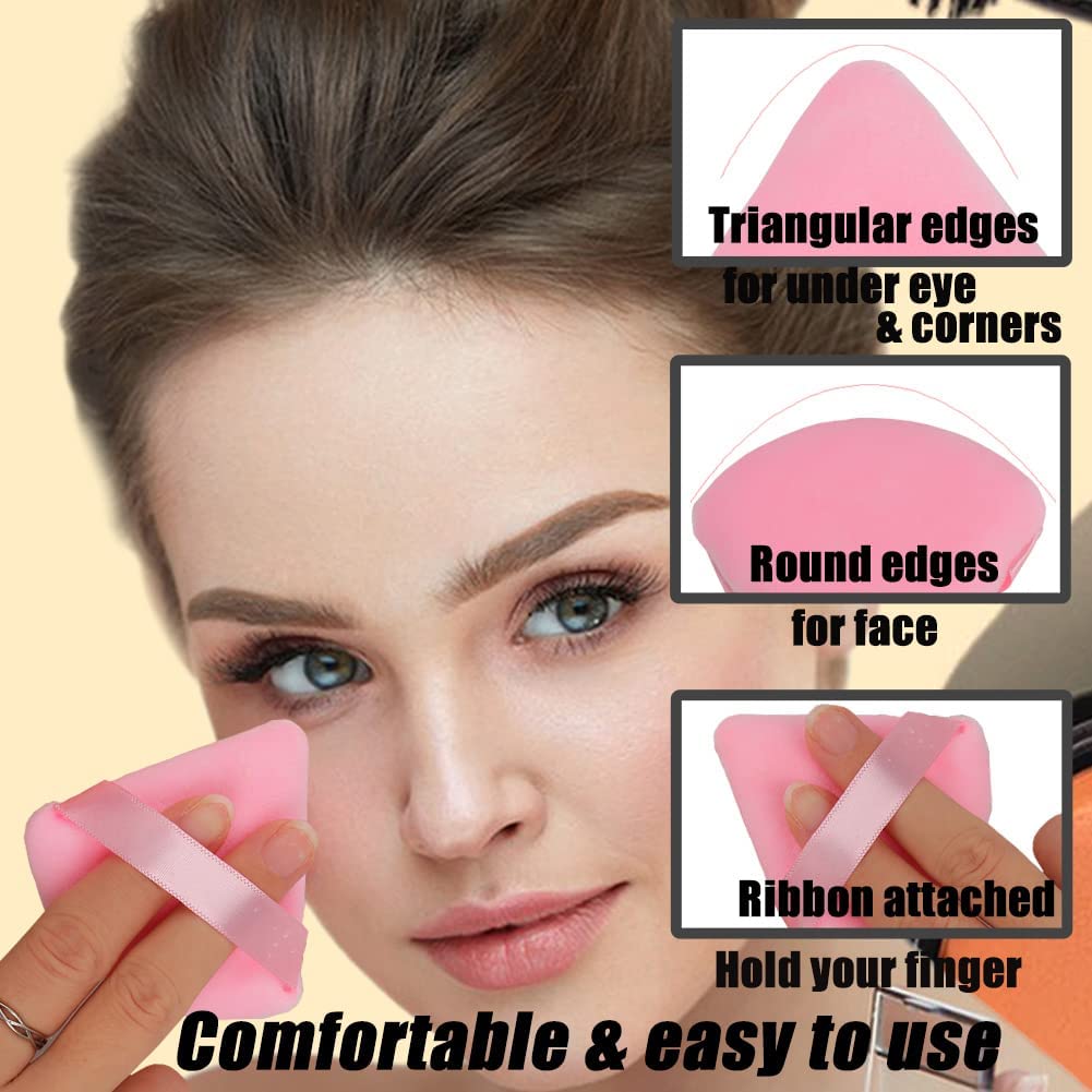 Ocim 10Pcs Powder Puffs for Face Powder,Soft Velour Triangle Beauty Puff,Makeup Pressed,Baking & Setting Powder Sponge Applicator Pads Beauty and Personal Care Ocim