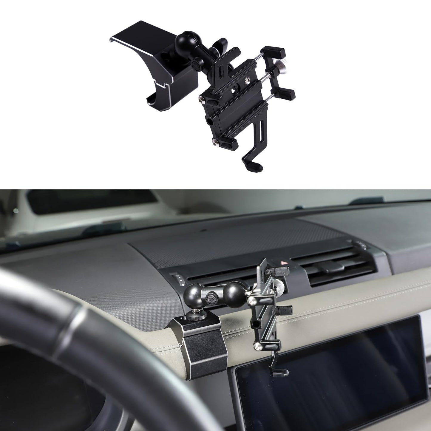 PIUGILH Car Phone Holder Compatible with Land Rover Defender 90 110 130 2020-2023 Accessories, Center Console Dash Board Phone Mount Holder(Model B)
