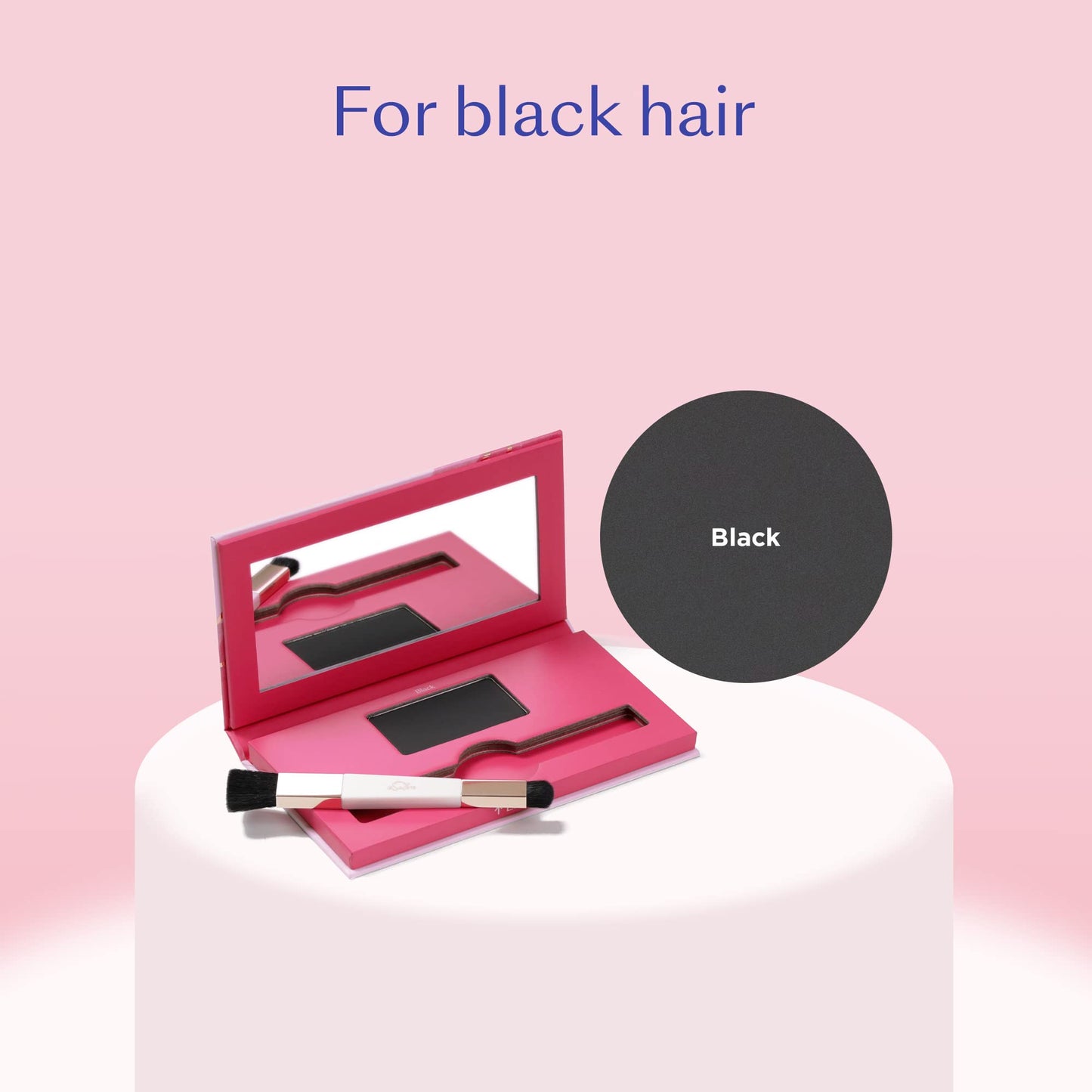 eSalon Root Touch Up + Brow Powder, Conceal & Cover (Black) - Hairline Powder for Women - Scalp Concealer & Filler for Thinning & Gray Hair Coverage