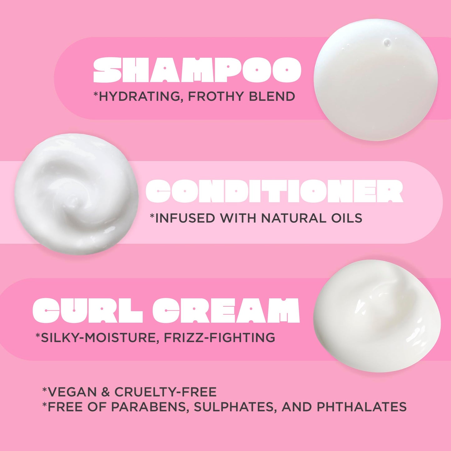 Cake Beauty Curl Friend Curl Defining Shampoo, Conditioner & Cream Set - Avocado & Argan Oil Curly Hair Products - Anti-Frizz, Cruelty Free & Vegan