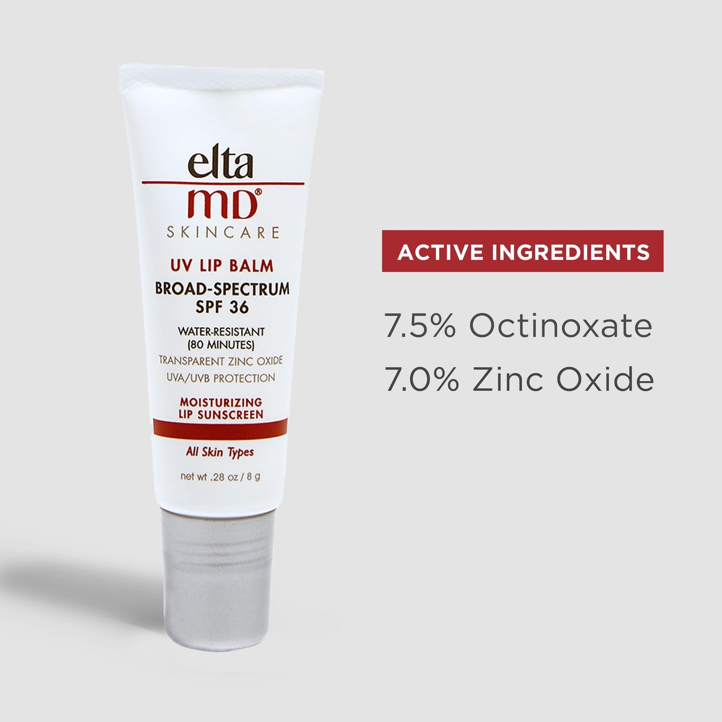 EltaMD UV Lip Balm SPF Sunscreen, Sunscreen Lip Balm with SPF 30+, Protects Dry Cracked Lips, Transparent Zinc Oxide, 0.28 Tube (Pack of 2)